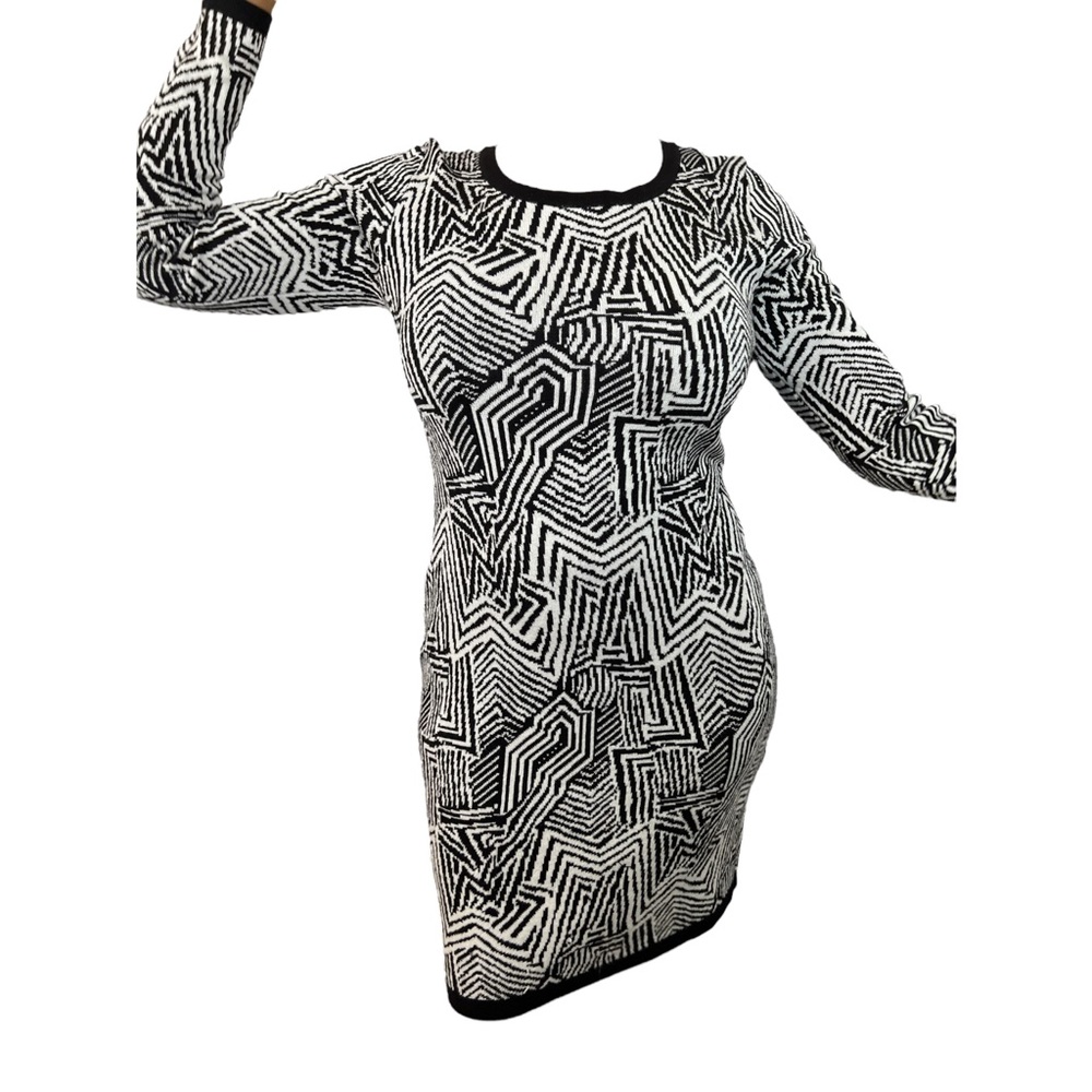 Cato Bodycon Black and White Small Dress